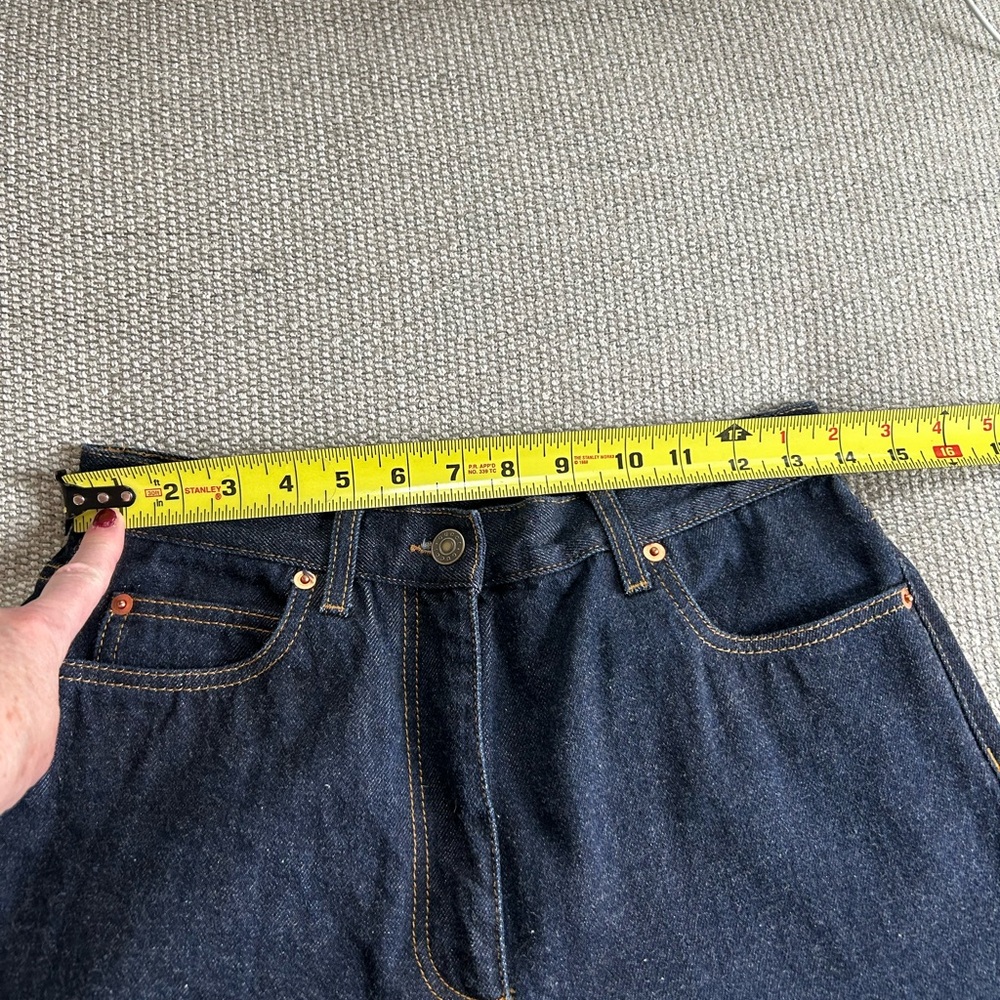 - Gucci GG Pattern Cuff Jeans Dark Blue Camel * these are authentic* - Picture 7 of 9